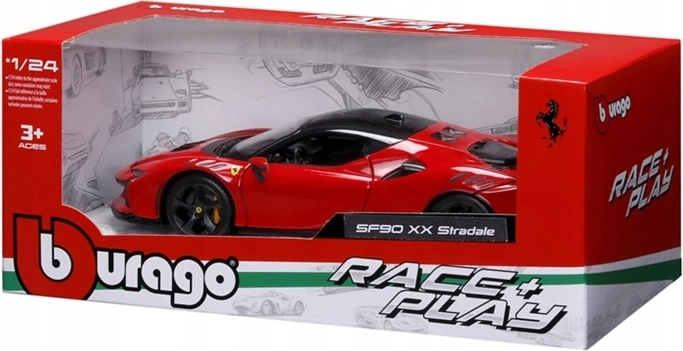 BBU Ferrari SF90 Stradale piros színben, 1:24 méretarányban