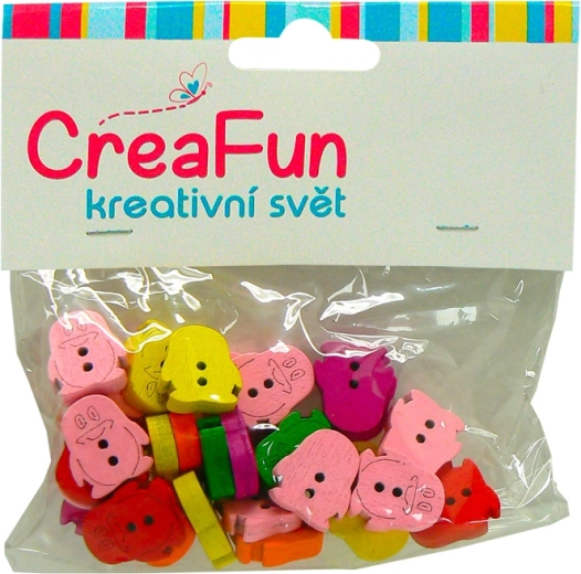 Fa gyöngyök ceruza alakban 14 × 15 mm, 30 db