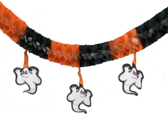 Halloweeni papír girland szellemekkel, 3 m