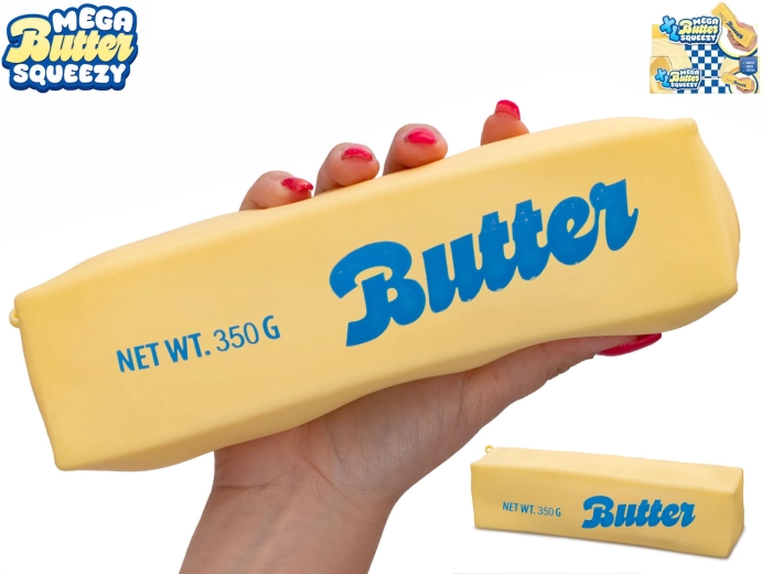 Mega squeeze nyújtható vajkocka XL stresszlabda/nyomkodós antistressz játék – 1 db