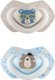 Canpol babies Szimmetrikus szilikon cumik Light touch 18hó+ BONJOUR PARIS kék szett