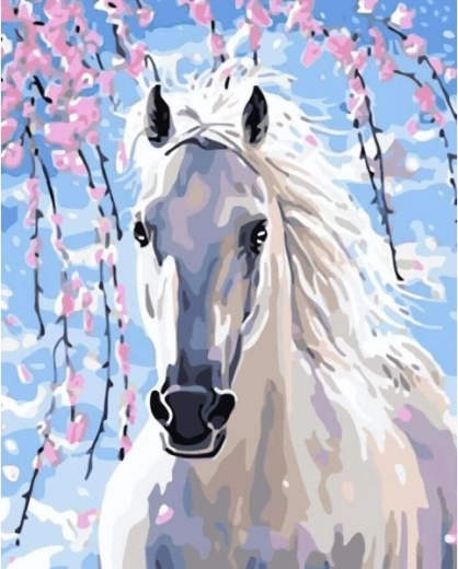 Gyémántkirakó (diamond painting) fehér kakadu 30 × 40 cm - 1 db
