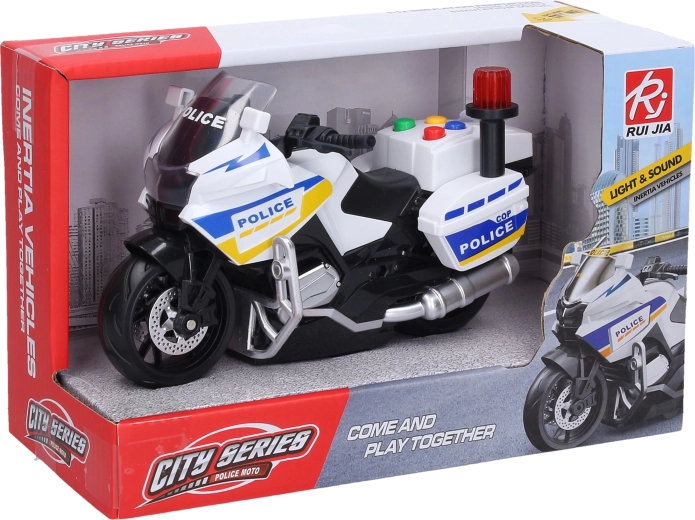 Rendőrmotor fény- és hangeffektekkel, 18 cm