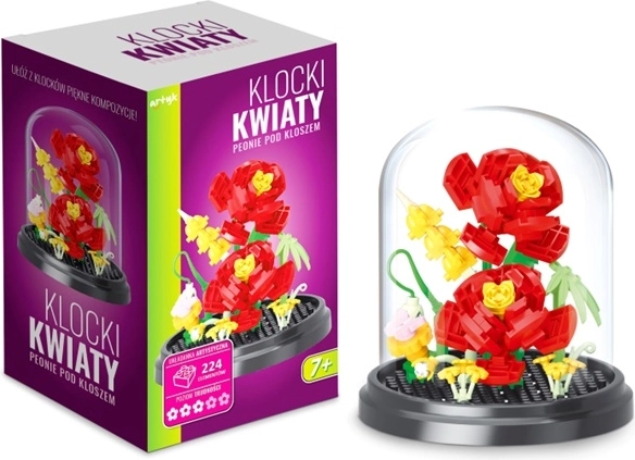 Virágépítő készlet – pünkösdi rózsák búra alatt (224 db elem)
