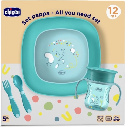 Chicco étkezőkészlet gyermekeknek 12m+ kék