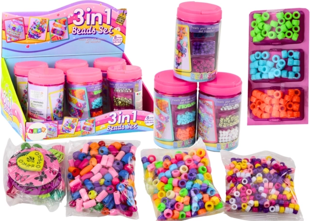 Gyöngykészlet üvegben ékszerkészítéshez 3 az 1-ben