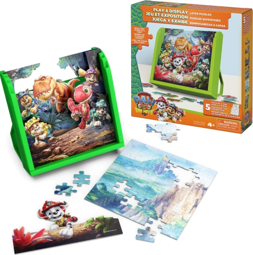 3D puzzle Mancs őrjárat és dinoszauruszok talapzattal