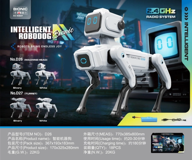 Intelligens robotkutya, Robodog, fehér