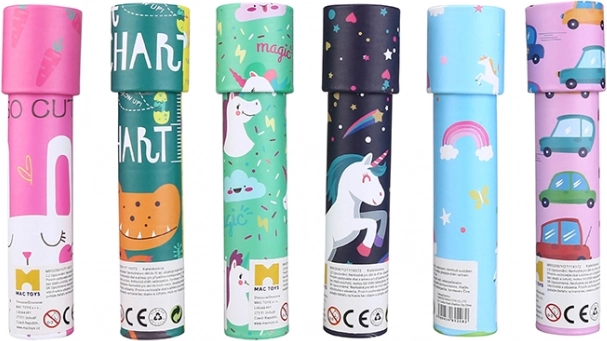 Kaleidoszkóp gyerekeknek színes mintákkal