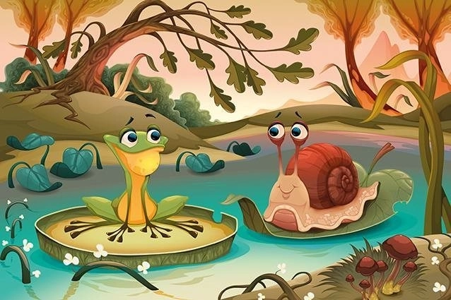 Fából készült puzzle – Tavi barátok, 50 darab