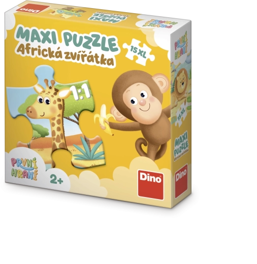 Dino maxi baby puzzle Első játék: Afrikai állatok, 15 darabos