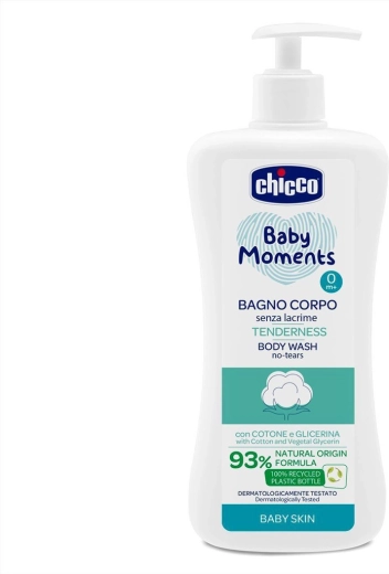 Chicco Baby Moments Tenderness babasampon testre adagolóval 500 ml