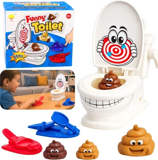 Funny toilet – ügyességi játék kilövő katapultokkal
