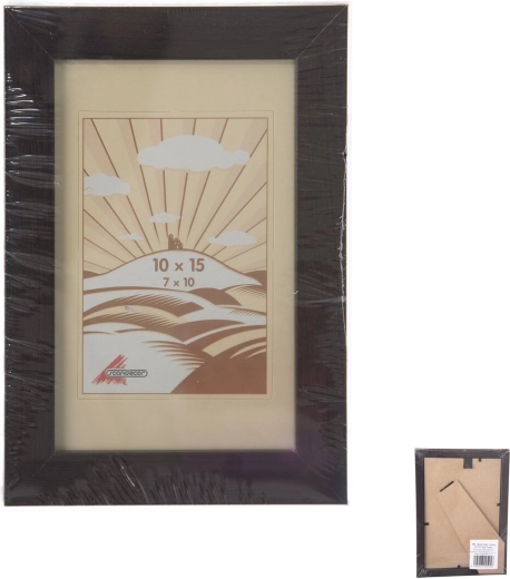 Sötétbarna fa képkeret 10 × 15 cm