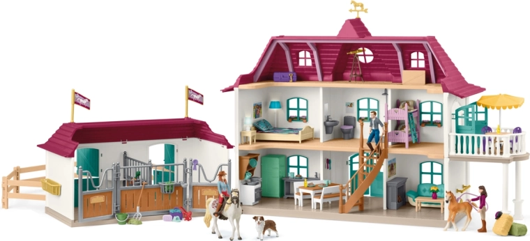 Schleich Horse Club vidéki ház és istálló a tóparton