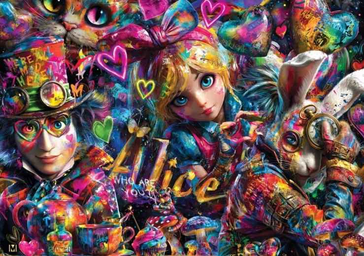 Aliz Csodaországban graffiti 2000 darabos puzzle BLUEBIRD