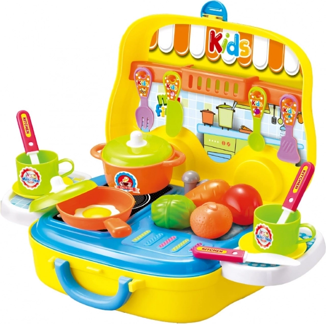 Gurulós játékkonyha gyerekeknek