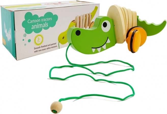 Fa húzható krokodil 18 cm