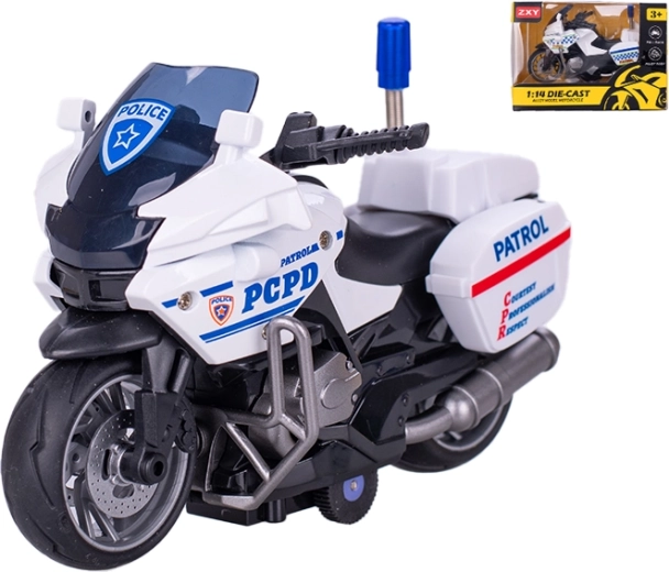 Fém rendőrmotor 1:14 visszahúzós mechanizmussal