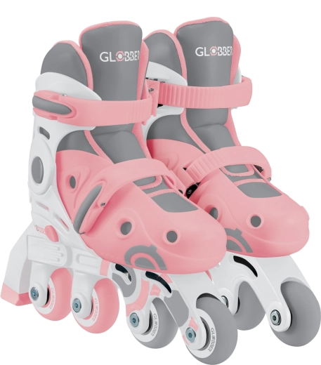 Learning skates 2 az 1-ben gyerek állítható inline korcsolya pasztell rózsaszín 26–29