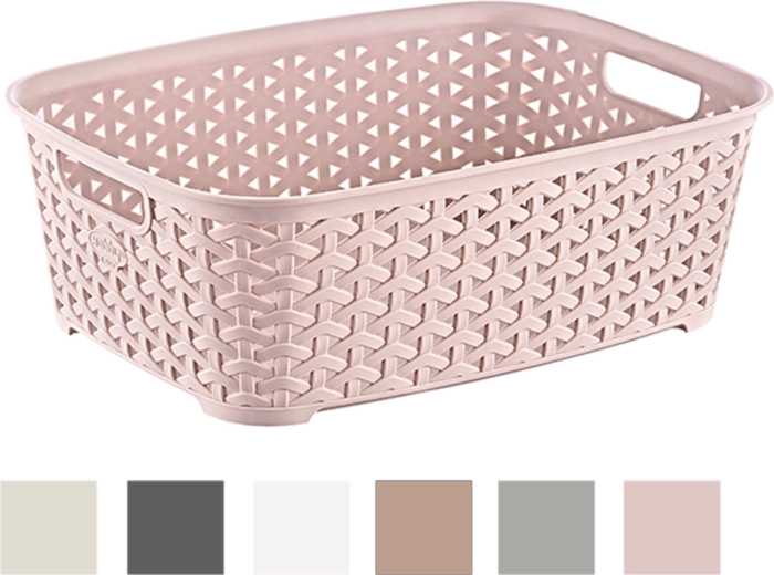 Műanyag kosár rattan mintával 29 × 22 × 11 cm, 5,2 l