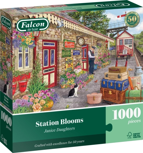 Falcon puzzle Virágok a vasútállomáson 1000 darabos