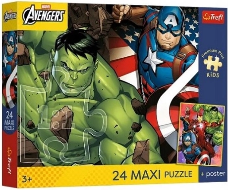 Trefl Marvel Avengers maxi puzzle 24 darabbal, poszterrel