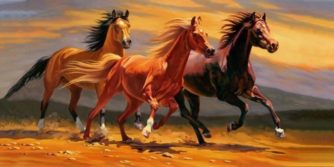 Gyémántmozaik – három ló