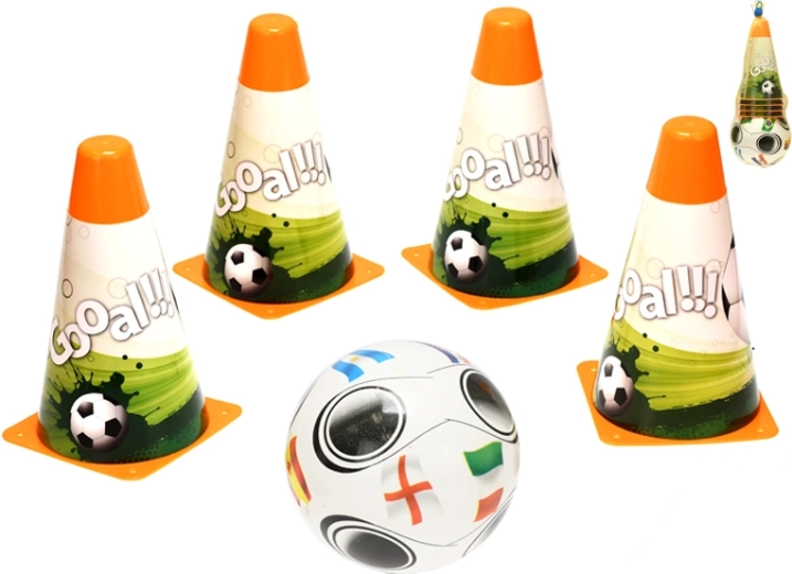 Gyerek futballedző készlet labdával és bójákkal
