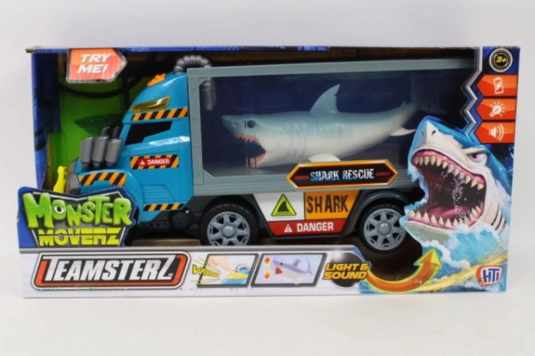 Teamsterz Monster Moverz teherautó pótkocsival, cápával – fénnyel és hanggal