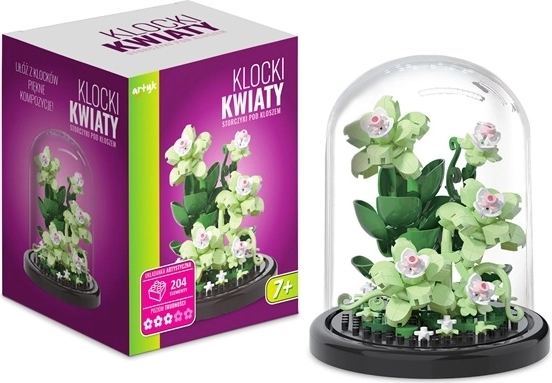 Orchidea építőkészlet átlátszó búrában – 204 db
