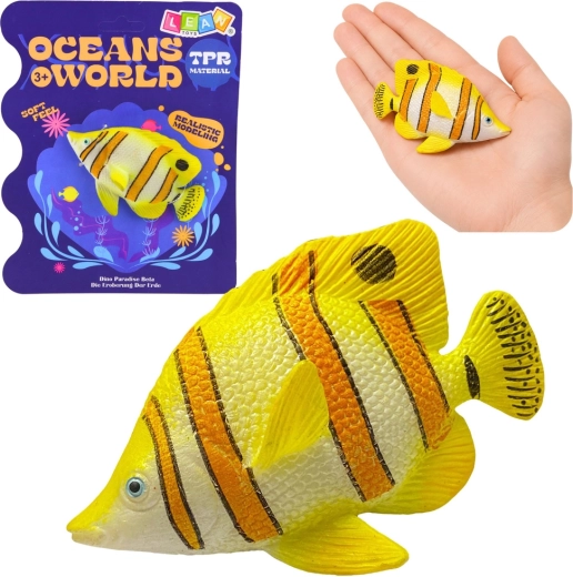Realista gumihal-figura, rézszínű pillangóhal 10,5 cm