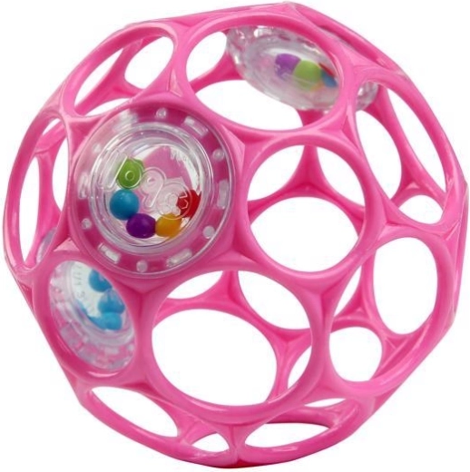Oball csörgős labda (rattle) 10 cm, sötétrózsaszín