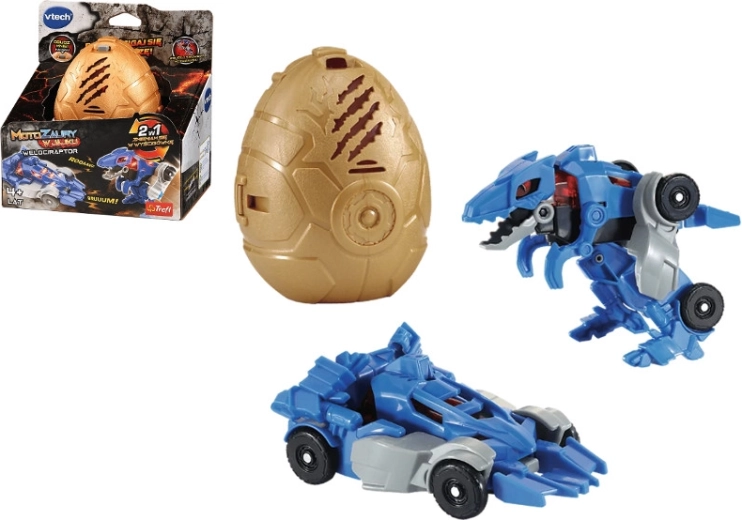 VTech Motozaurus Velociraptor tojásban – átalakítható dinoszaurusz autóvá, fényekkel és hangokkal