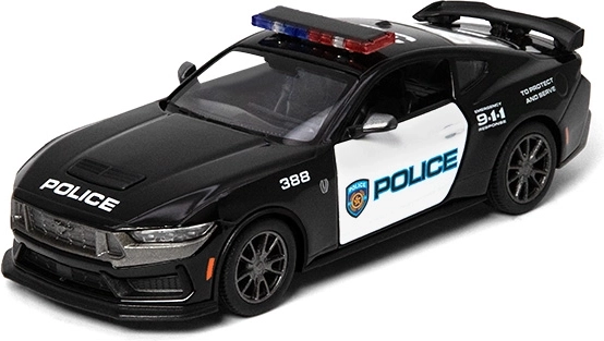 Fém modell Ford Mustang Dark Horse 2024 rendőrségi kiadás 1:43, fekete