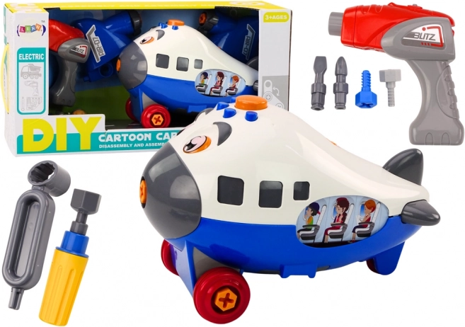 Rajzfilmes DIY szerelhető repülő – kék