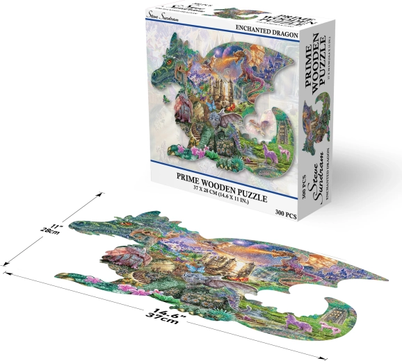 Prime 3D fa puzzle Elvarázsolt sárkányok 300 darab