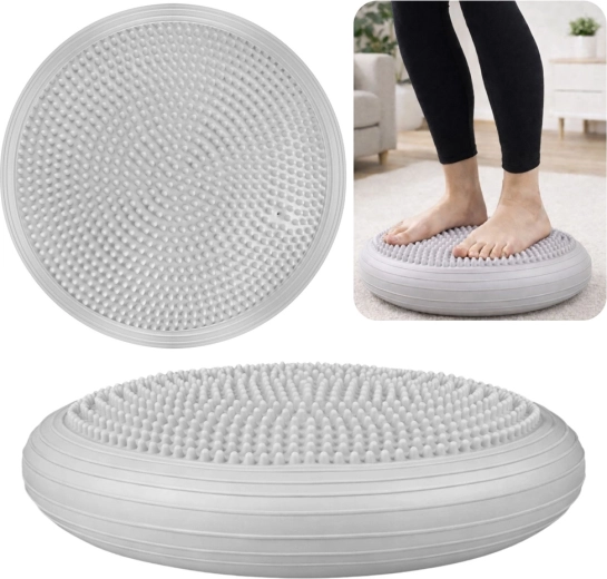 Szenzomotoros egyensúlyozó tüskés párna 34 cm – szürke