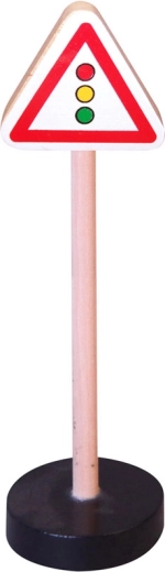 Fa közlekedési tábla – Vigyázz, jelzőlámpa