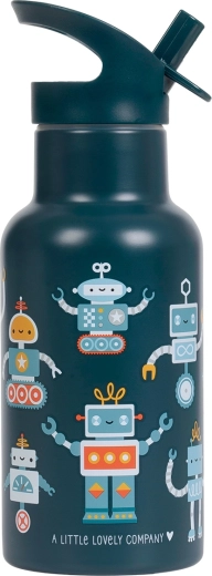 A Little Lovely Company rozsdamentes, duplafalú ivópalack 350 ml – robotok