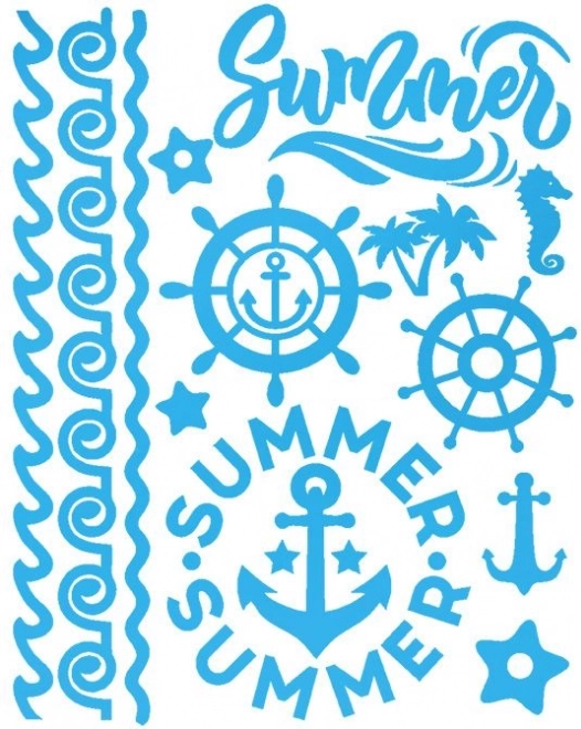 Rávasalható matrica tengeri motívummal – nagy ív 20 × 30 cm