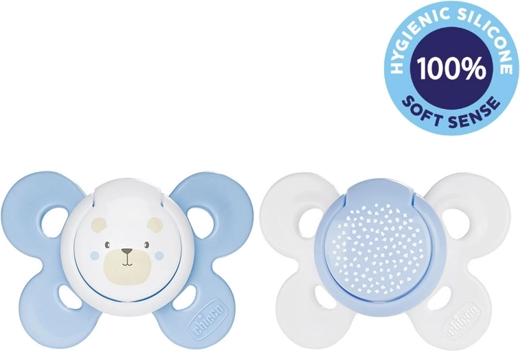 Chicco Physio Comfort szilikon cumi 2–6 hó, mackó/pöttyök minta, 2 db