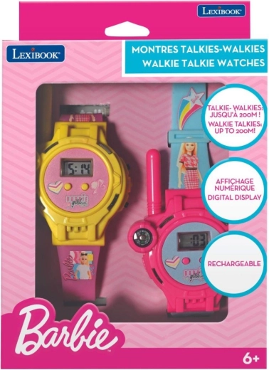 BARBIE gyerek walkie-talkie karóra 200 m – újratölthető szett, 2 db