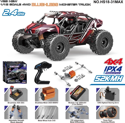 Távirányítós terepjáró Monster Max 1:18
