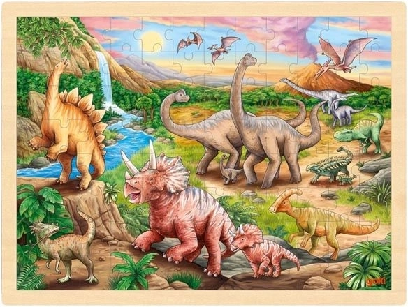 Goki fa puzzle – Dinoszaurusz ösvény, 96 darab