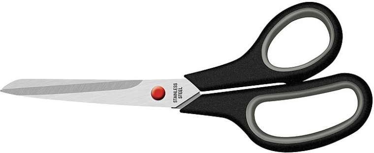 Olló puha markolattal 21,5 cm, fekete