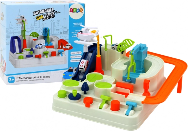 Interaktív parkolópálya gyerekeknek kisautókkal