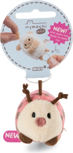 NICI MyMochi Minis Dozz katicás plüss kulcstartó rugalmas hurkokkal, 5 cm
