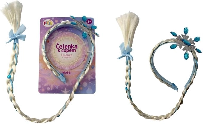 Plejo fejpánt fonott copffal, kék