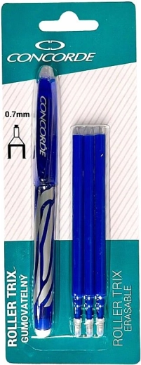 Concorde Trix radírozható roller, 0,7 mm, kék + 3 betét